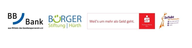 Logos der BBBank, Bürgerstiftug Hürth, KSK, InTakt
